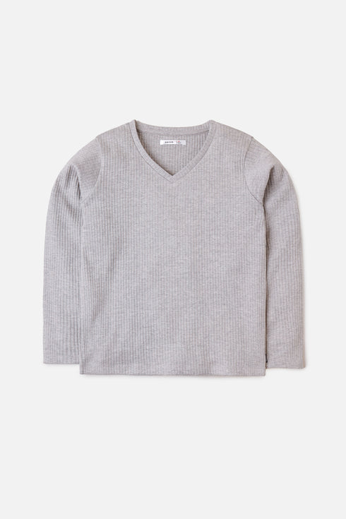 The Grey Ribbed T-Shirt